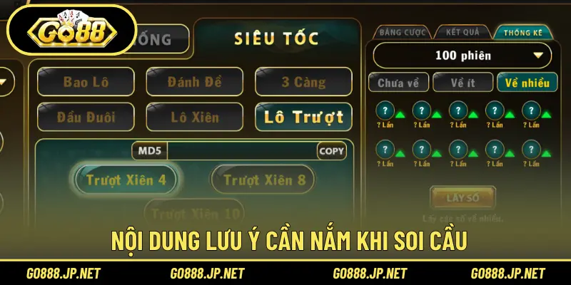 Nội dung lưu ý cần nắm khi soi cầu